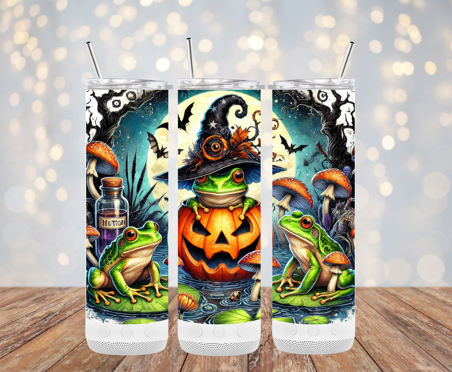 Halloween Frog Pumpkin Fantasy Art Tumblers