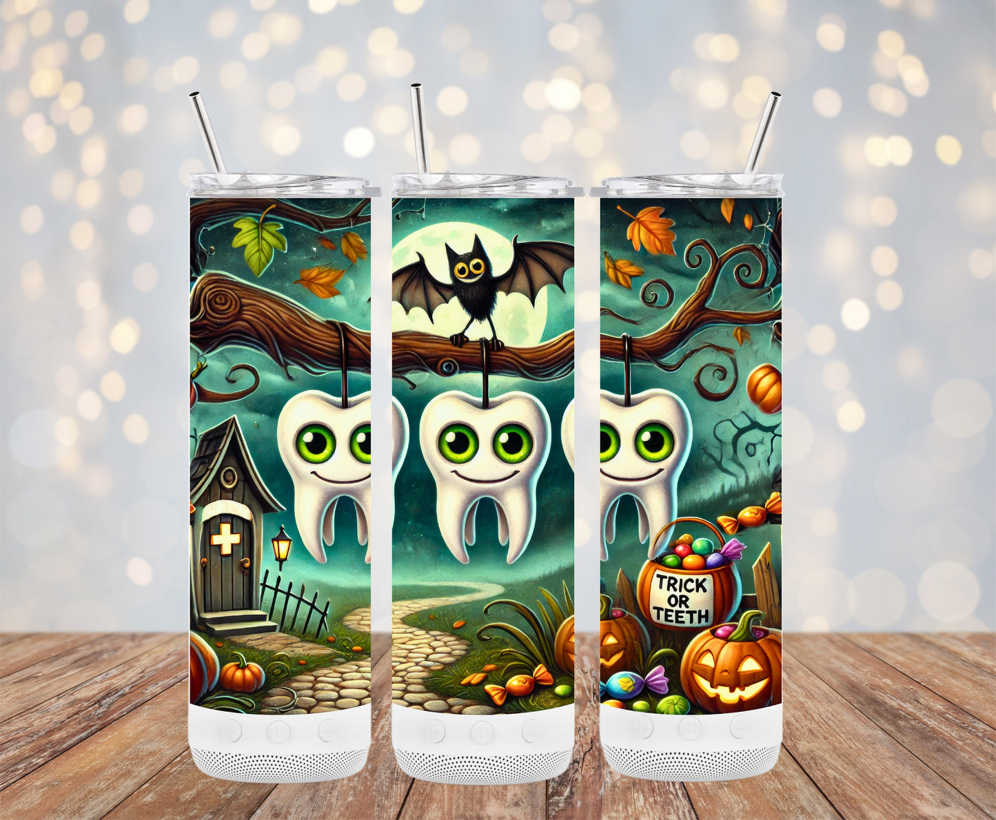 Halloween Themed Cute Teeth Design Tumblers