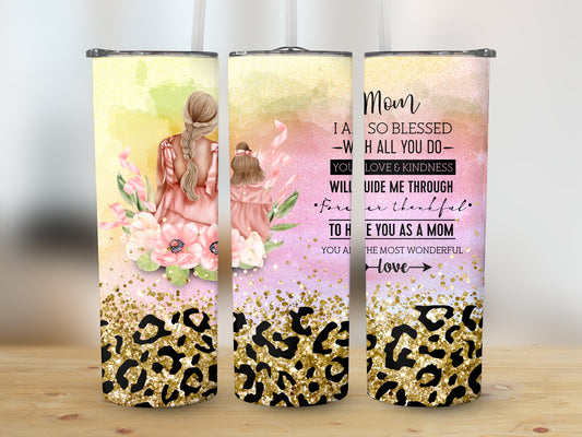 Mother Day Leopard Print Tumbler