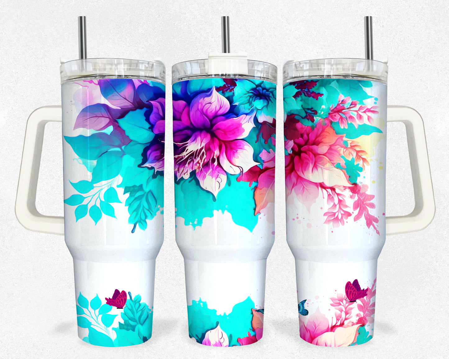 Bright Beautiful Flowers 40 oz. Tumbler
