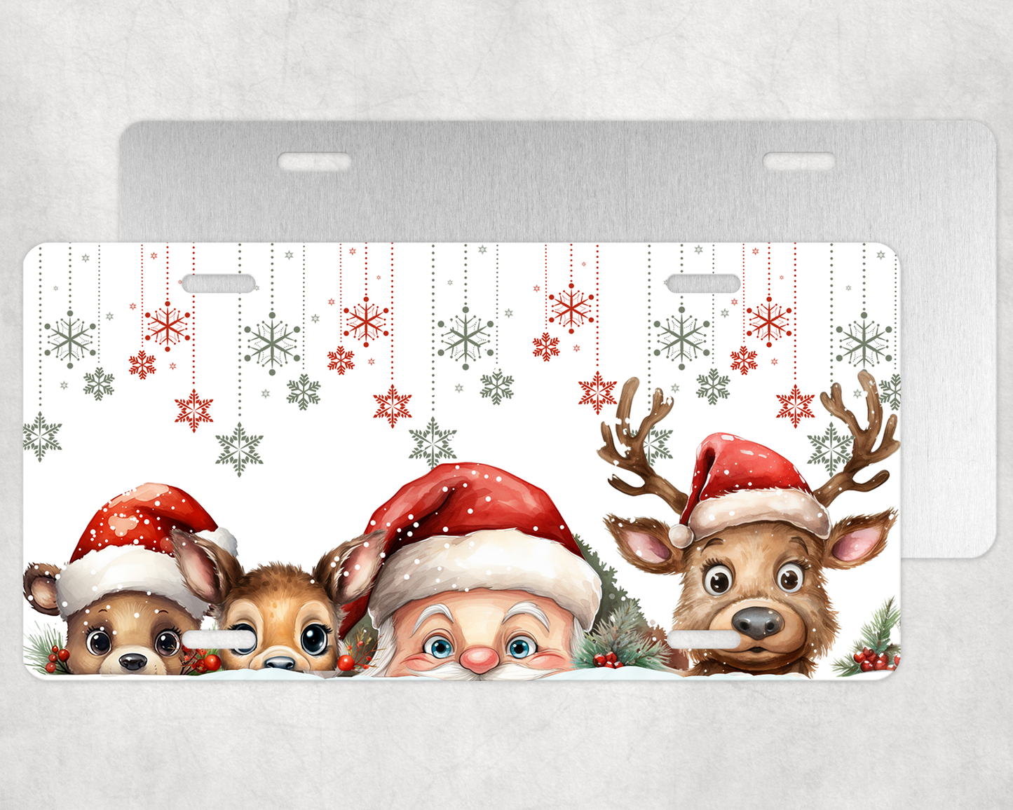 Peeking Christmas License Plate