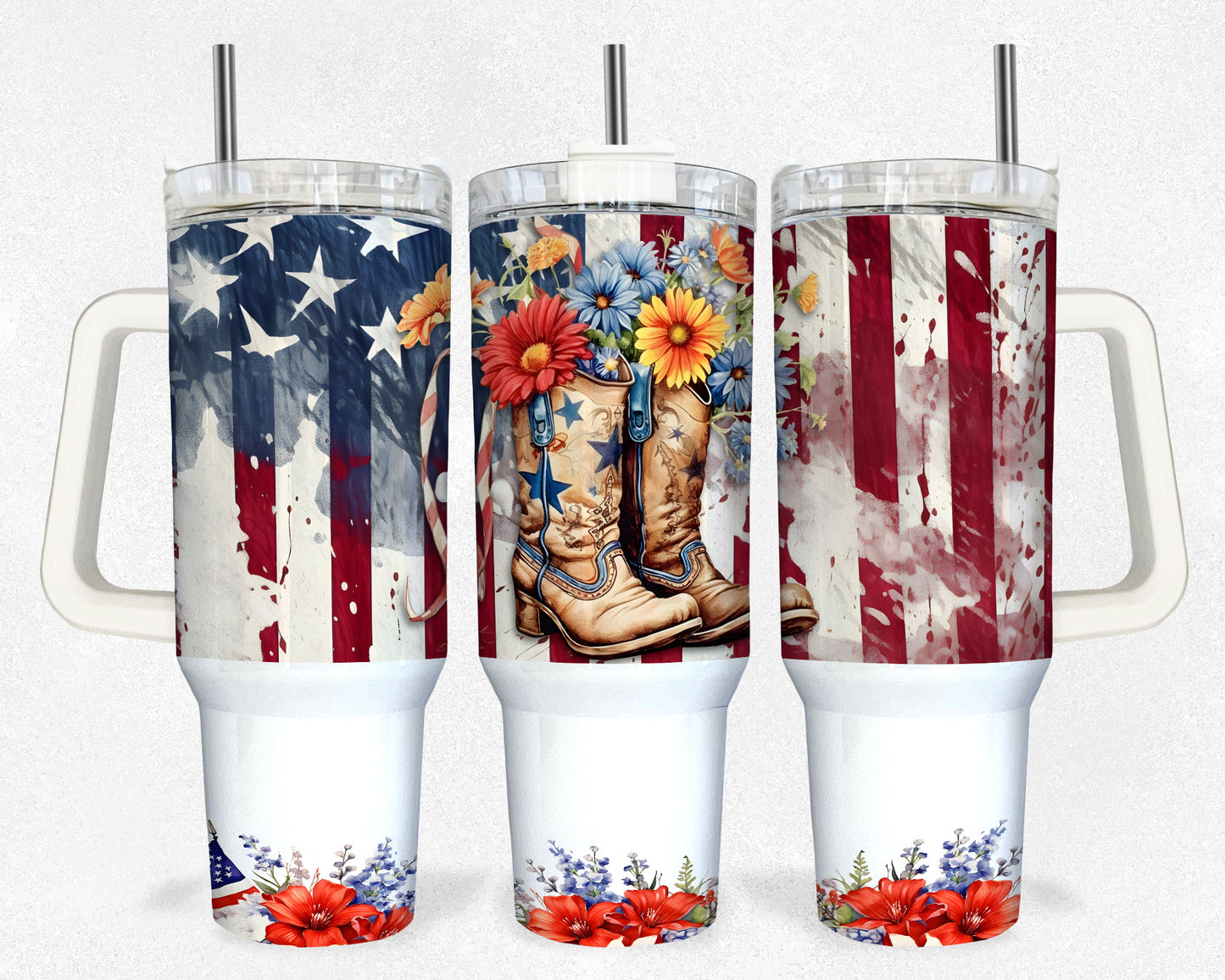 Cowgirl Boots American Flag 91741 Tumbler