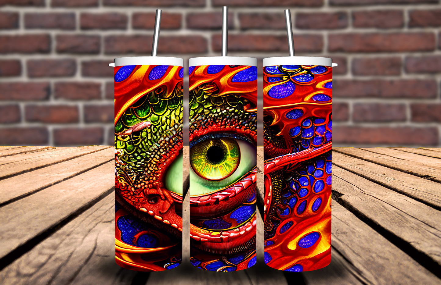 Dragon Eye Flames Tumbler