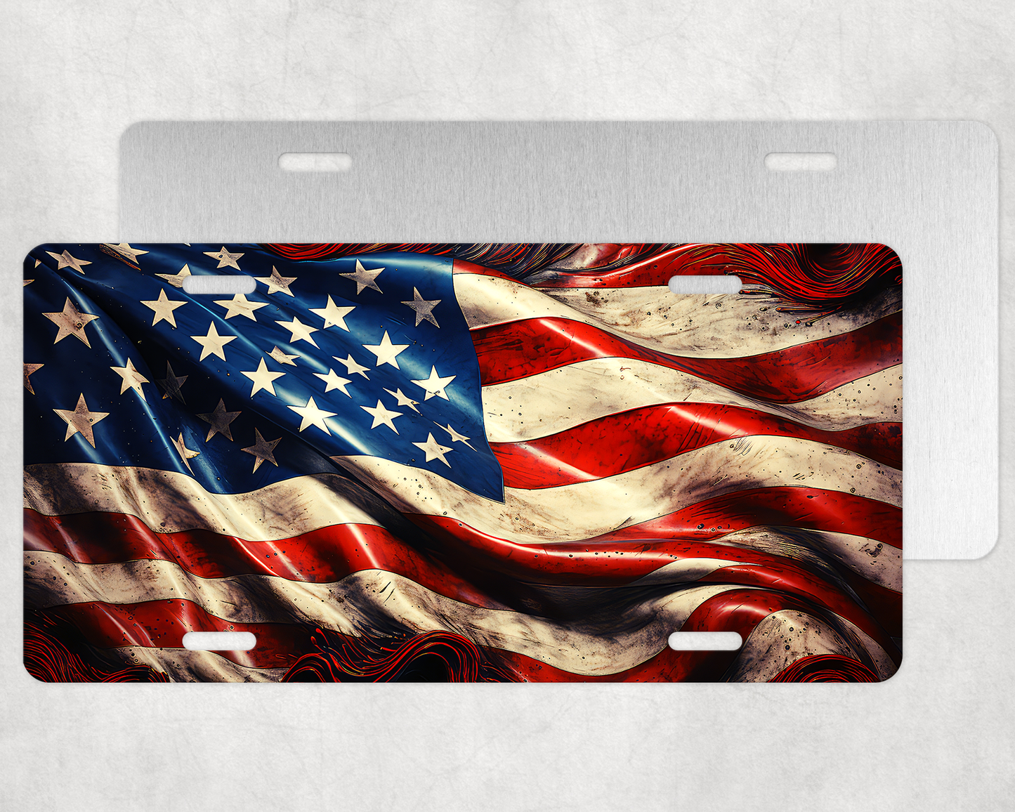American Flag License Plate