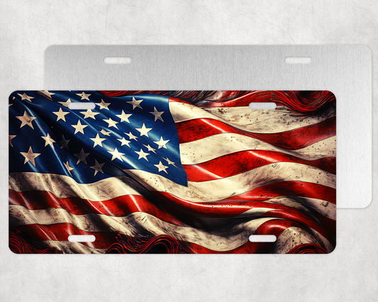 American Flag License Plate