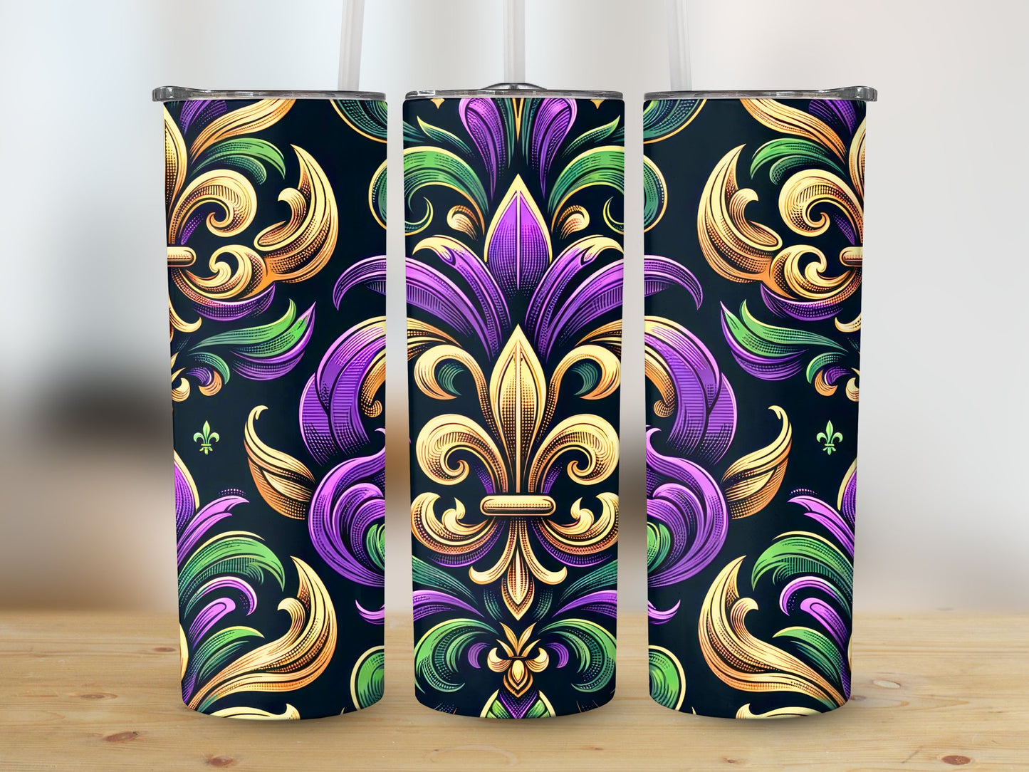 Fleur De Lis Pattern (Mardi Gras Tumbler)