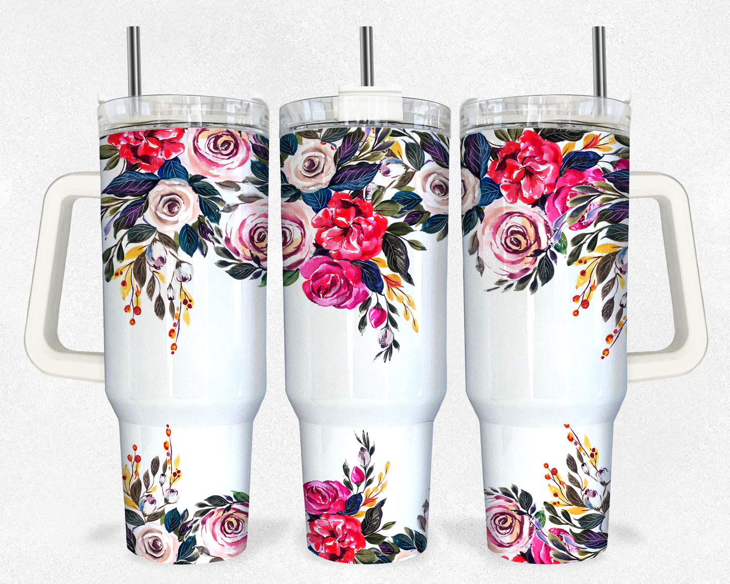 Flowery Roses---- 40 oz Tumbler