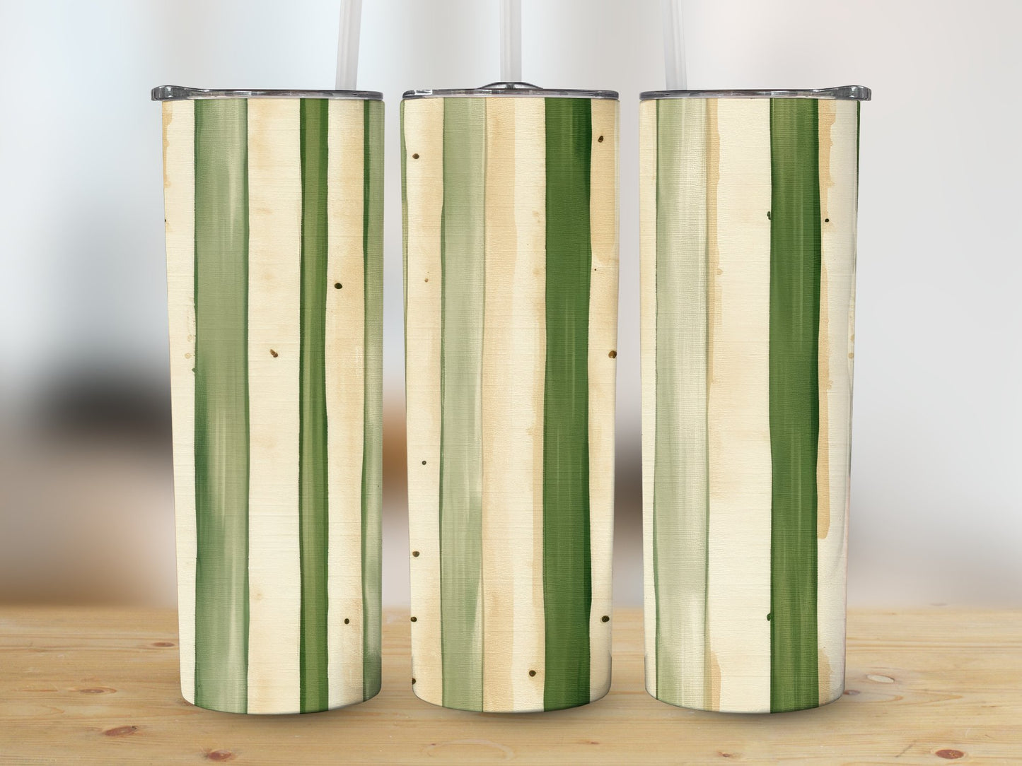 Green Beige Strip (St. Patrick's Tumbler)