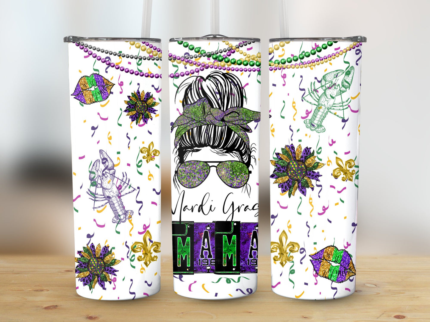 Mardi Gras Mama (Mardi Gras Tumbler)