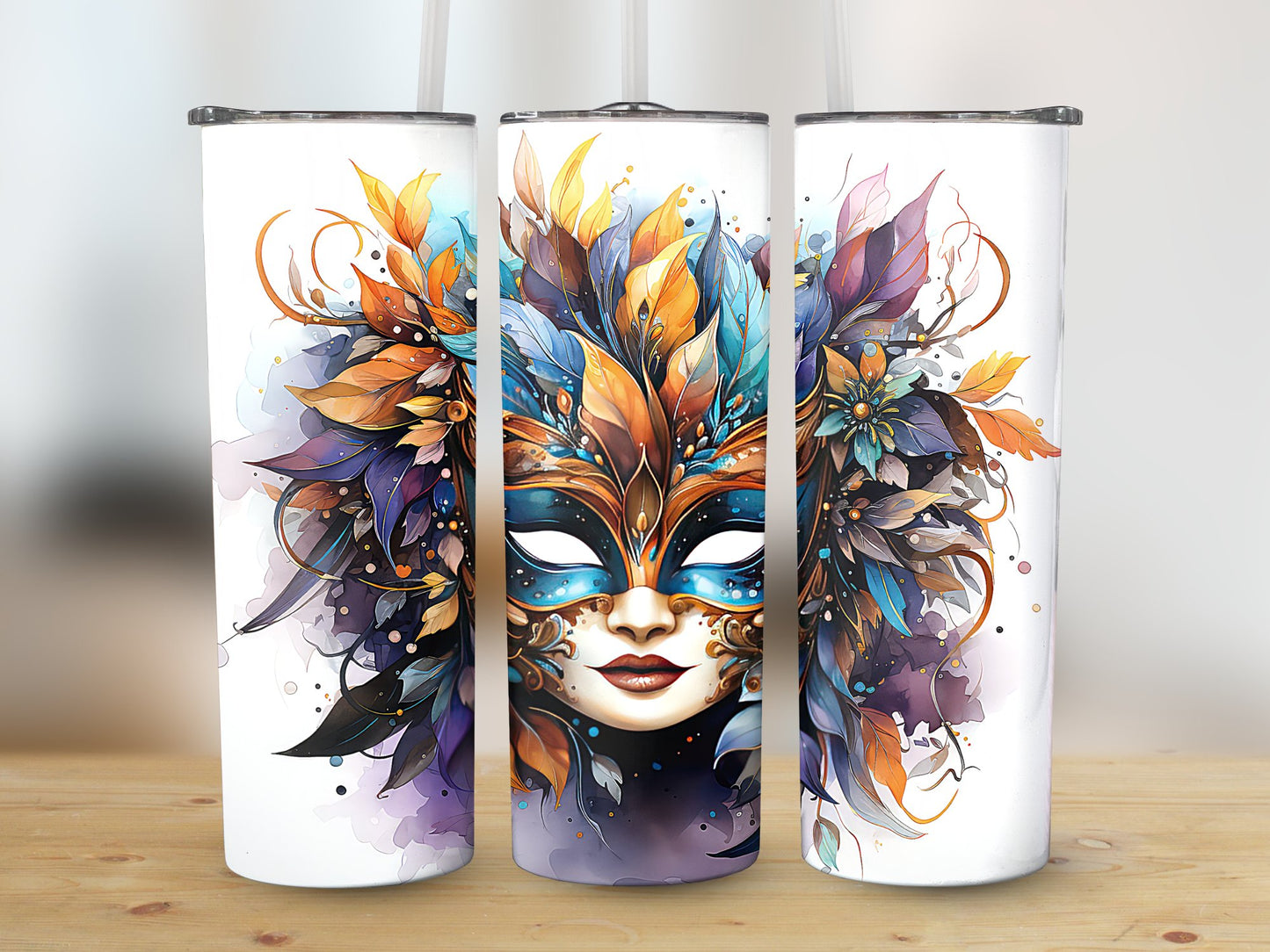 Mardi Mask (Mardi Gras Tumbler)