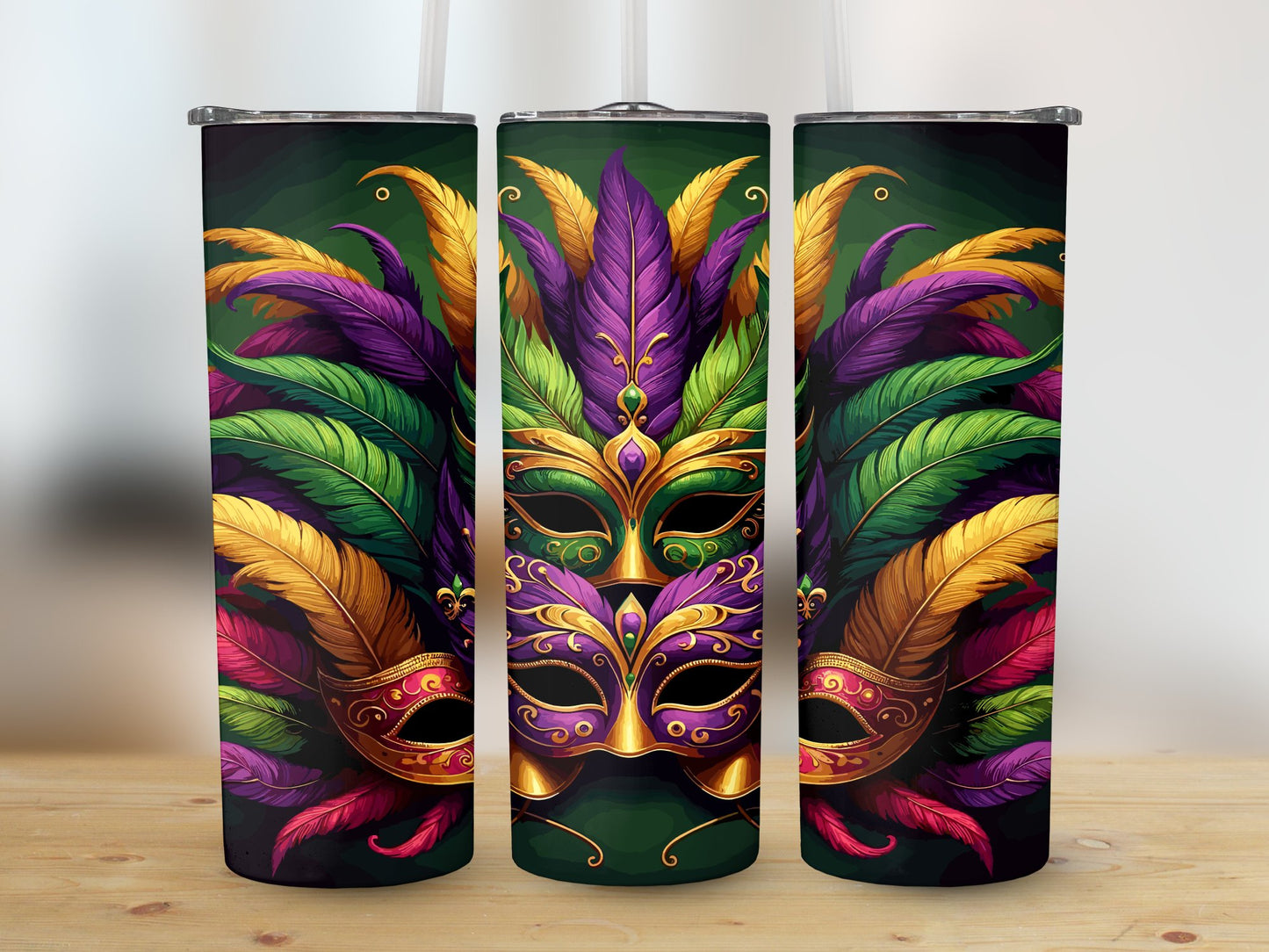 Mask (Mardi Gras Tumbler)