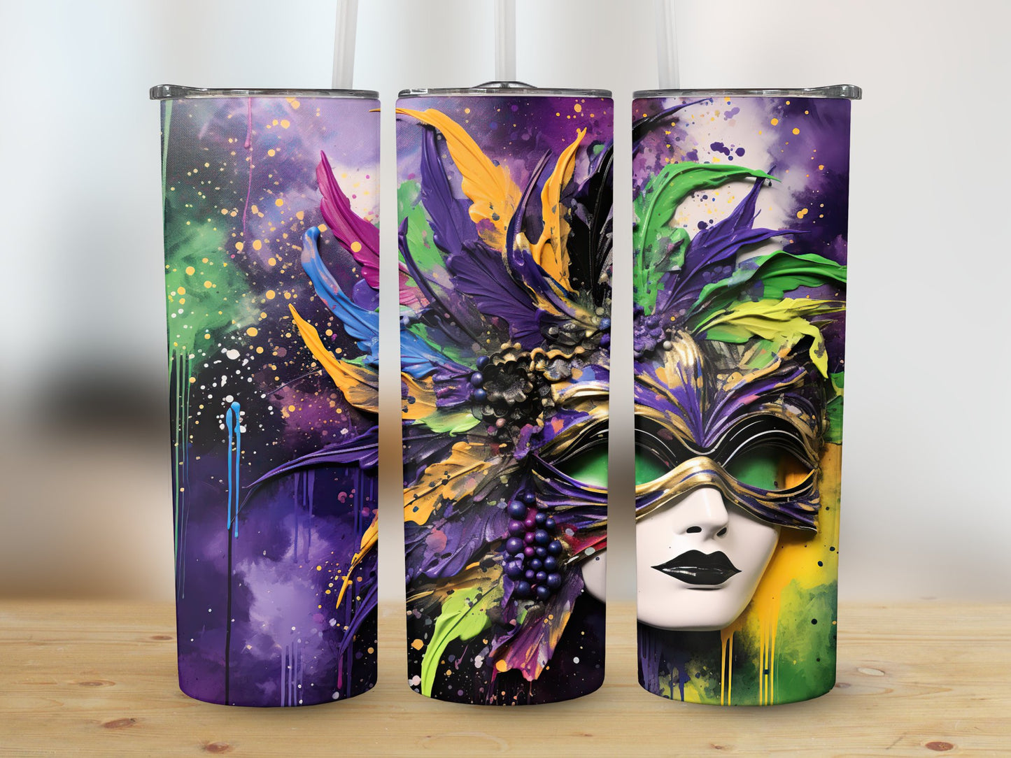 Mask (Mardi Gras Tumbler)