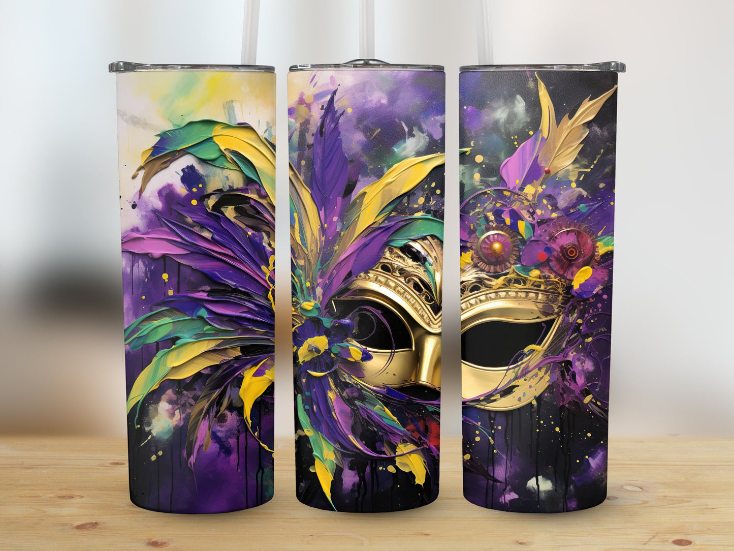 Mask (Mardi Gras Tumbler)