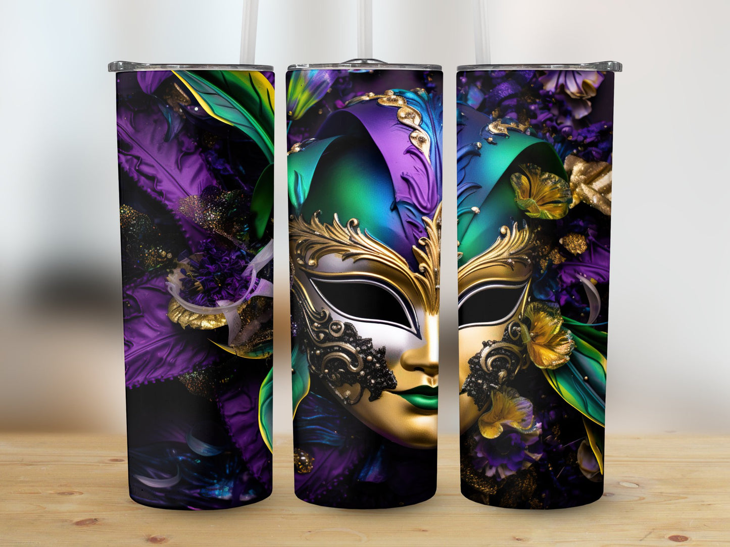 Mask (Mardi Gras Tumbler)