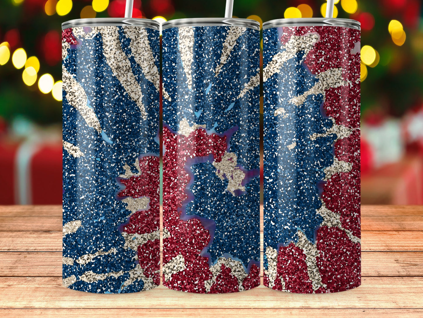 Patriotic Red Blue Sparkle Firework (4th July Tumblers) 8371611