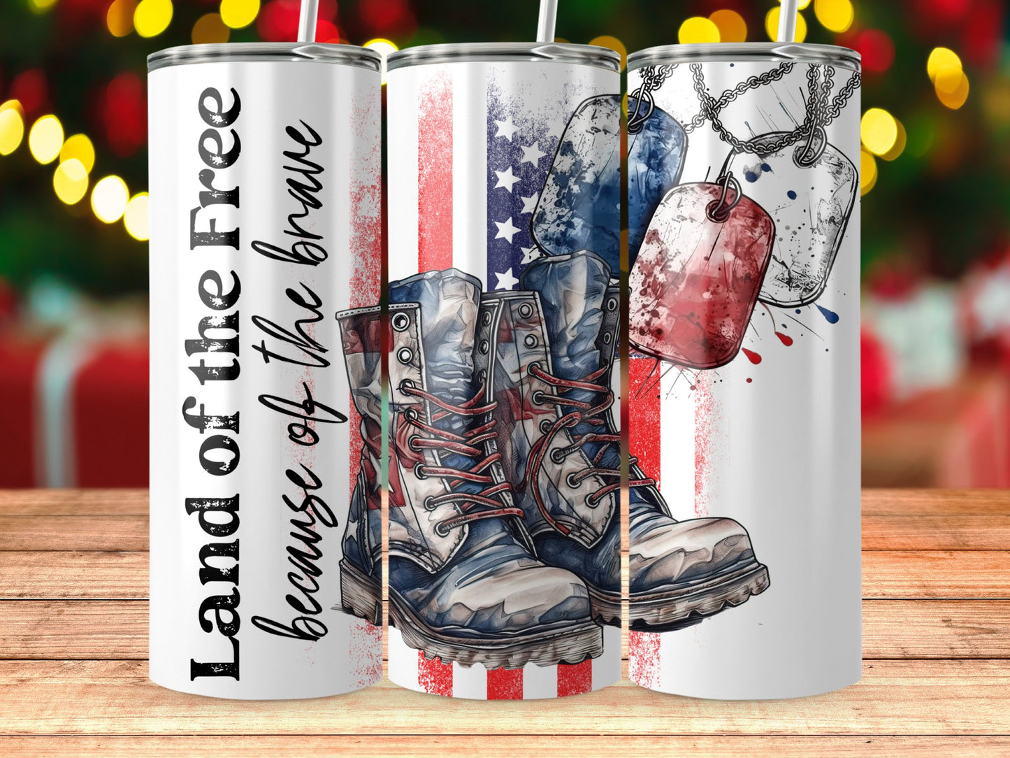 Patriotic Boots and Dog Tags (4th July Tumblers) 8371275