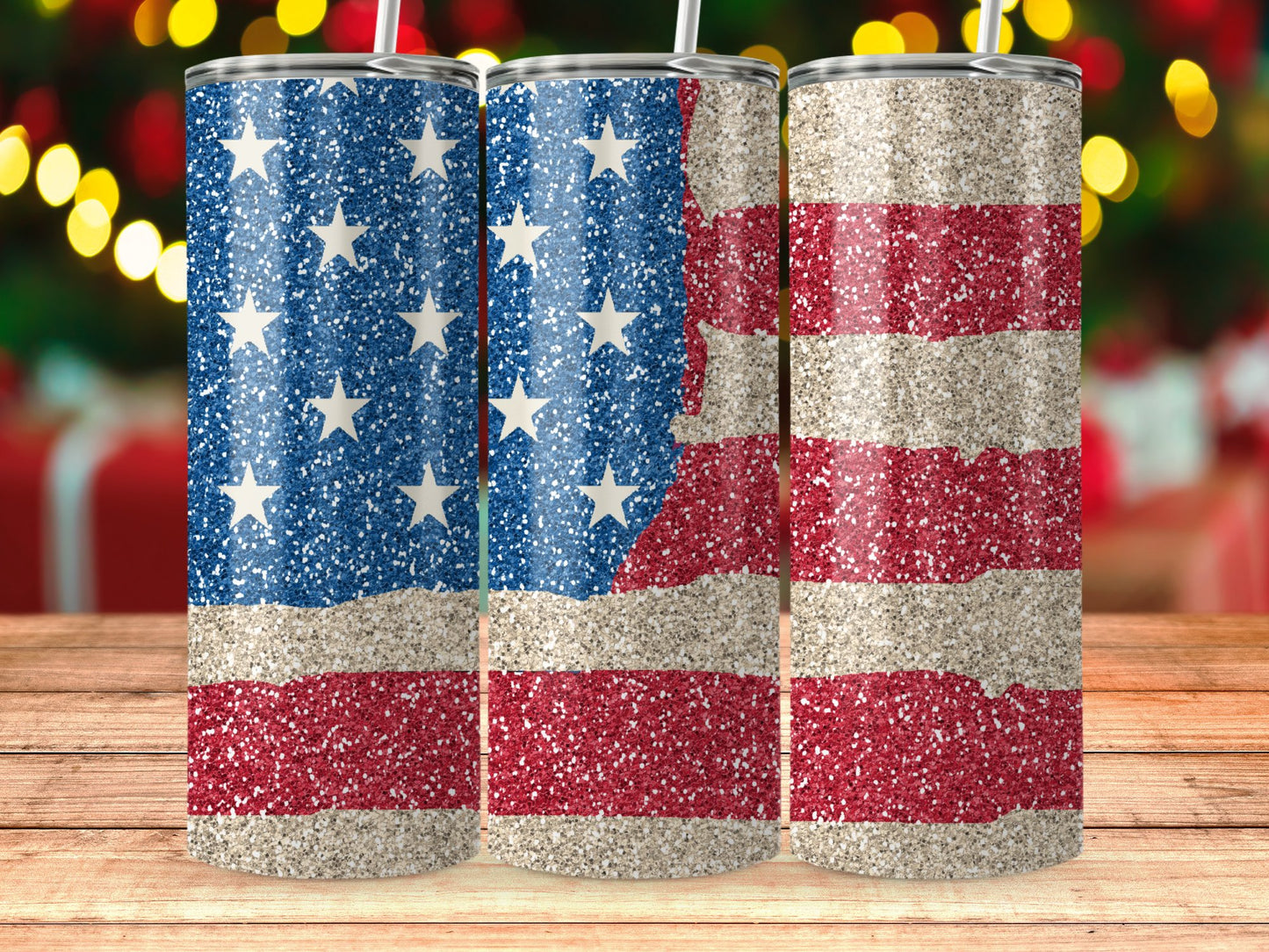 Patriotic Glitter USA Flag (4th July Tumblers) 8371614