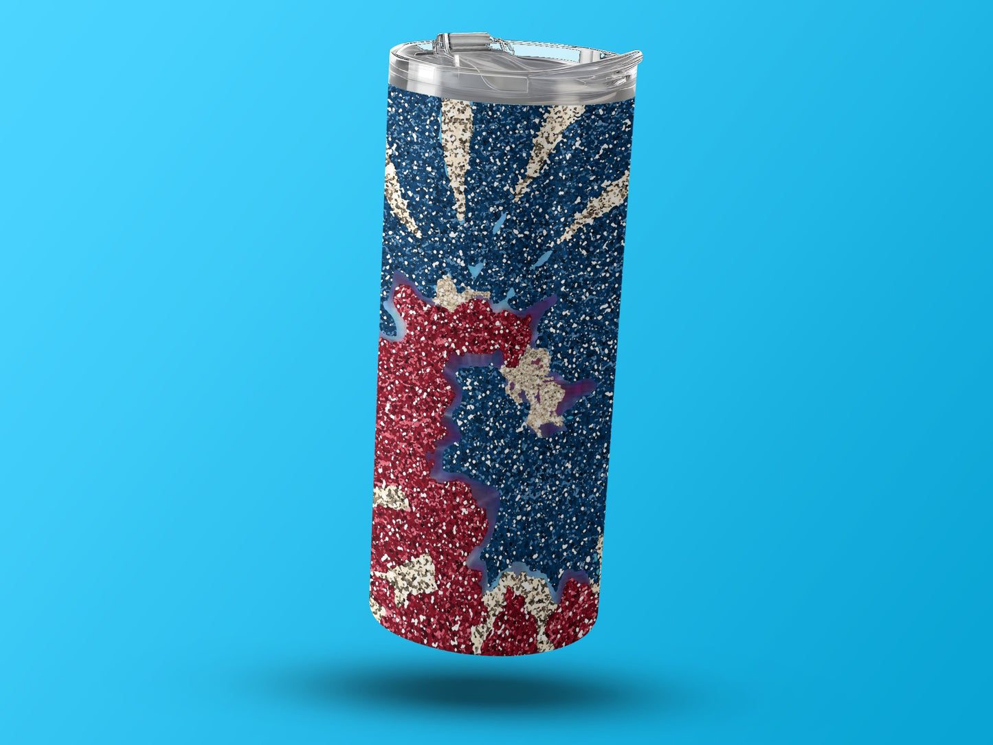 Patriotic Red Blue Sparkle Firework (4th July Tumblers) 8371611