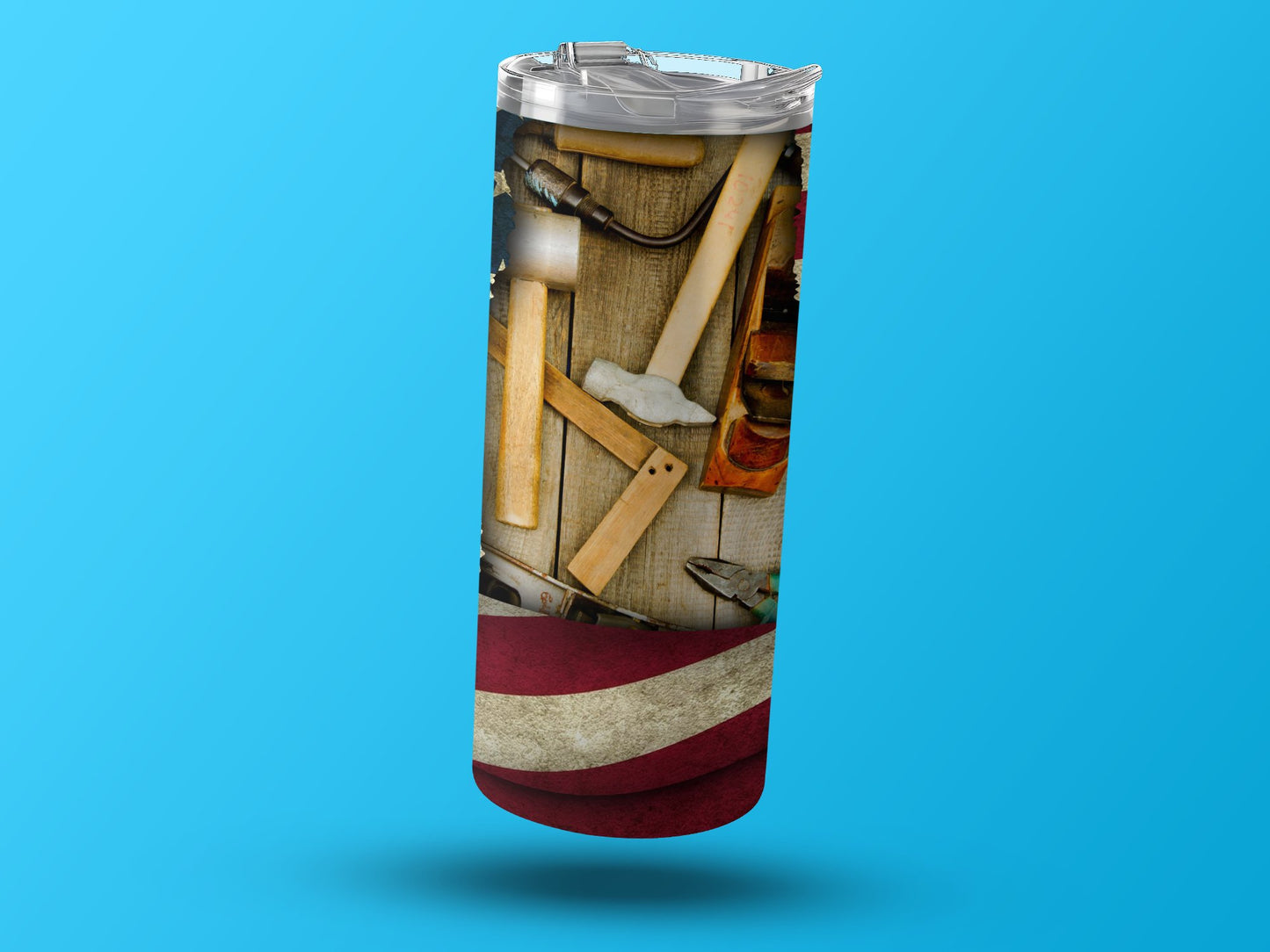 Rustic American Flag and Vintage Tools (4th July Tumblers) 8371293