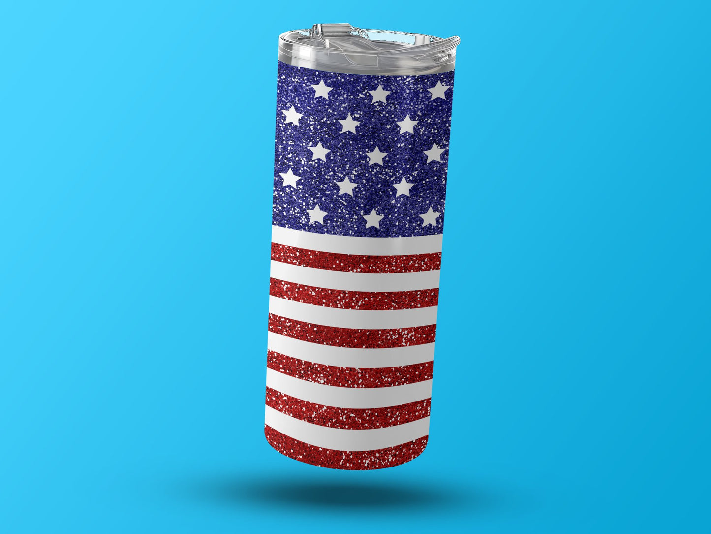 Patriotic Glittering Stars and Stripes (4th July Tumblers) 8371298