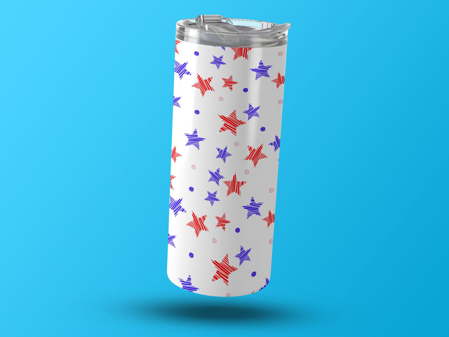 Red and Blue Abstract Star Pattern (4th July Tumblers) 8371272
