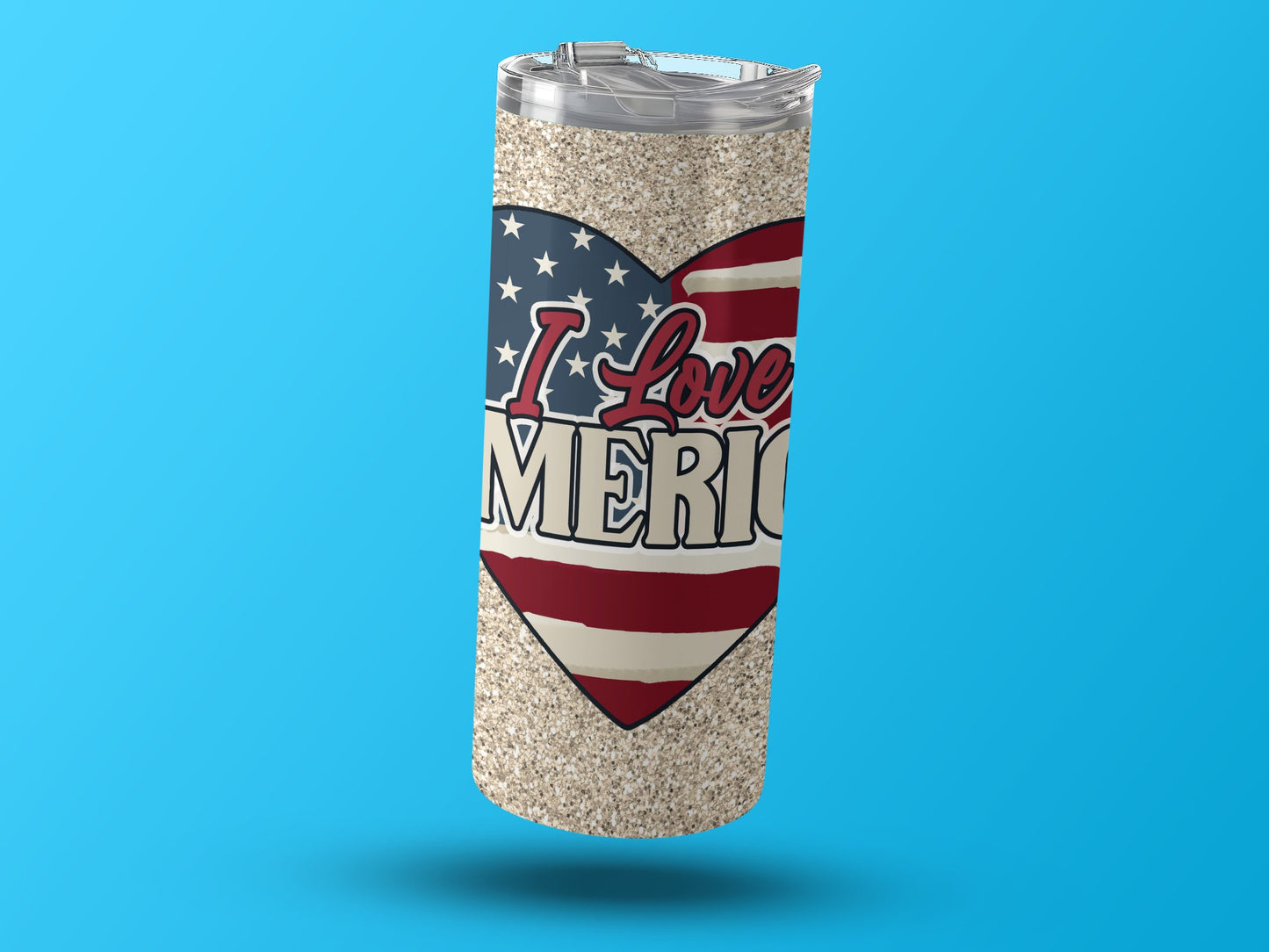 Patriotic Heart with 'I Love America' (4th July Tumblers) 8371612