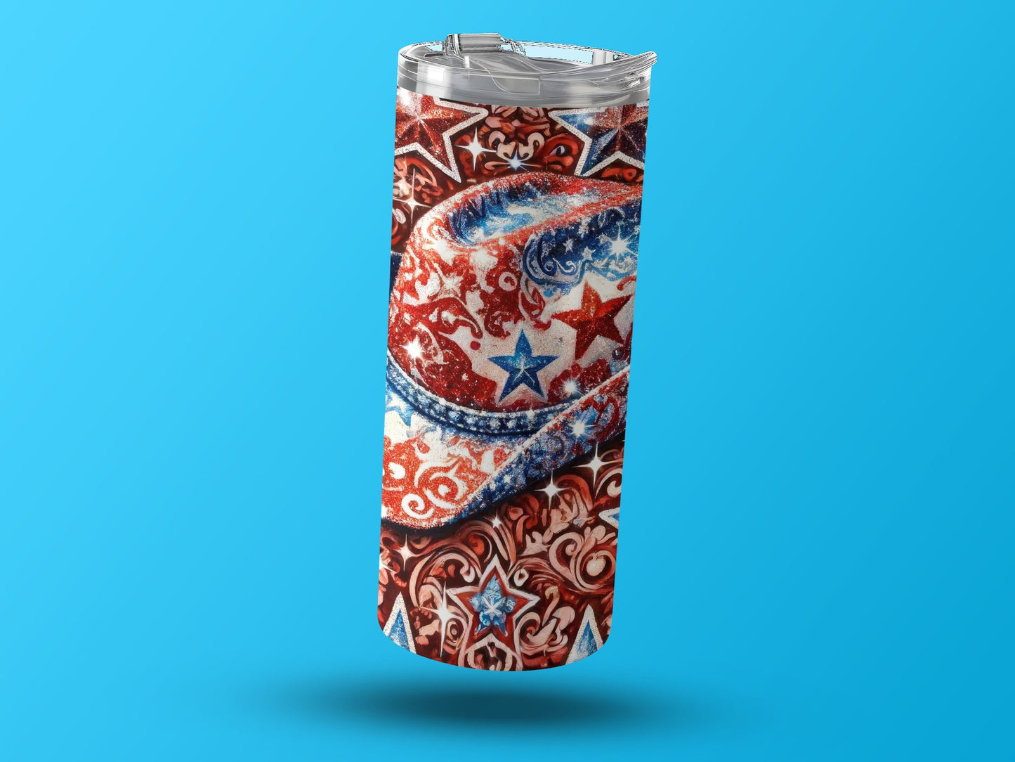 Patriotic Sparkling Stars and Hat (4th July Tumblers) 8371306