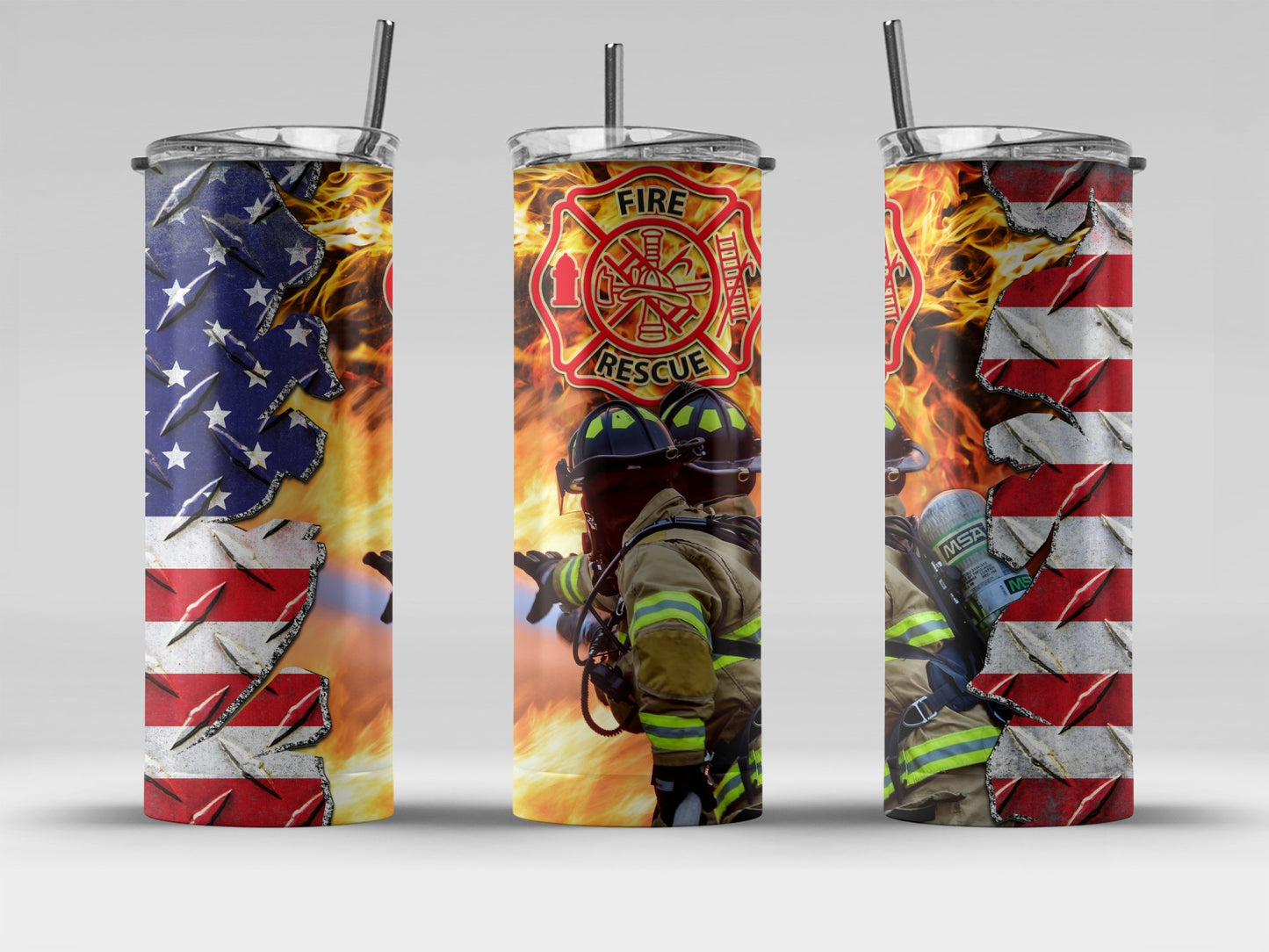 Patriotic American Firefighter