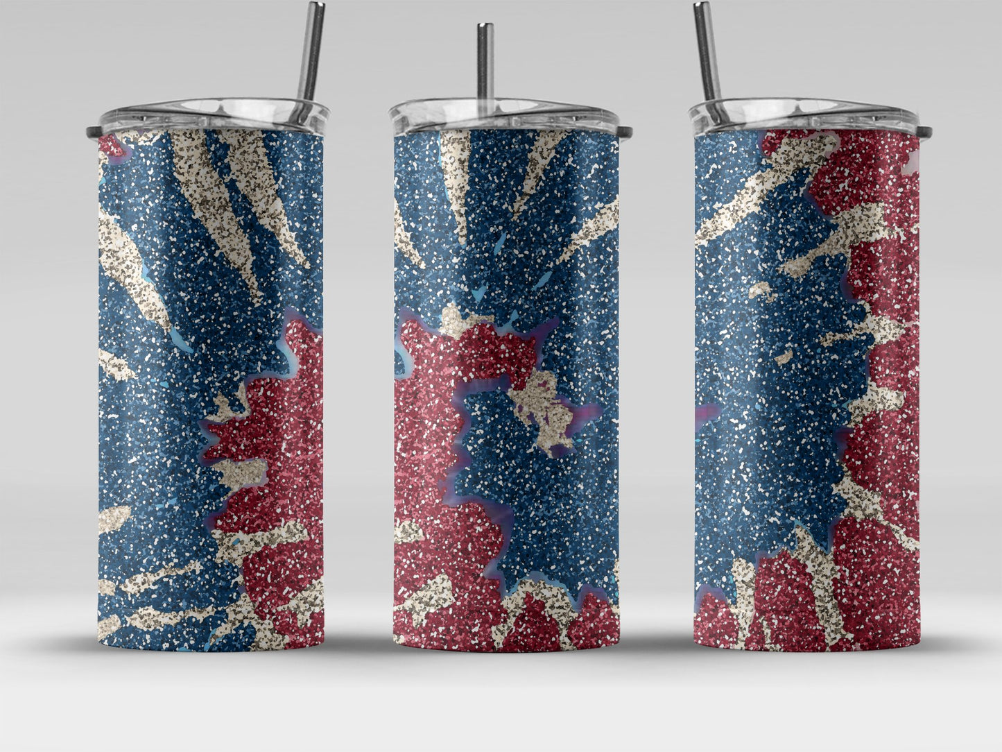 Patriotic Red Blue Sparkle Firework (4th July Tumblers) 8371611