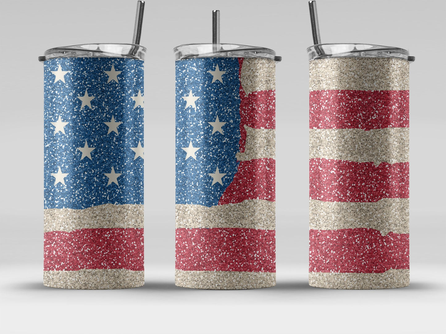 Patriotic Glitter USA Flag (4th July Tumblers) 8371614