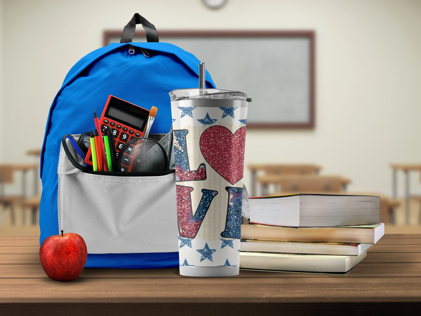 Patriotic Love Heart and Stars (4th July Tumblers) 8371278