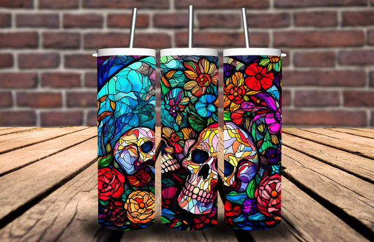 Stain Glass Skull 90919 Tumbler