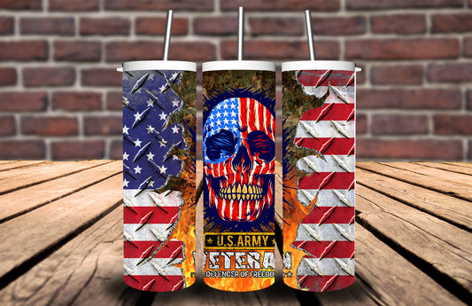 Army Veteran Skull 90921 Tumbler