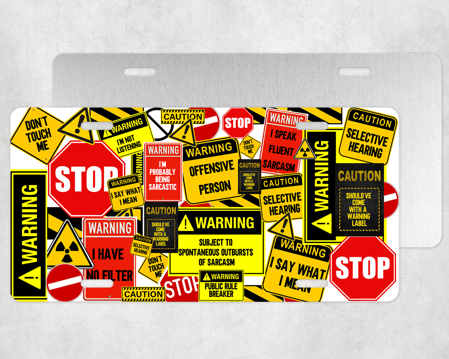 Warning License Plate