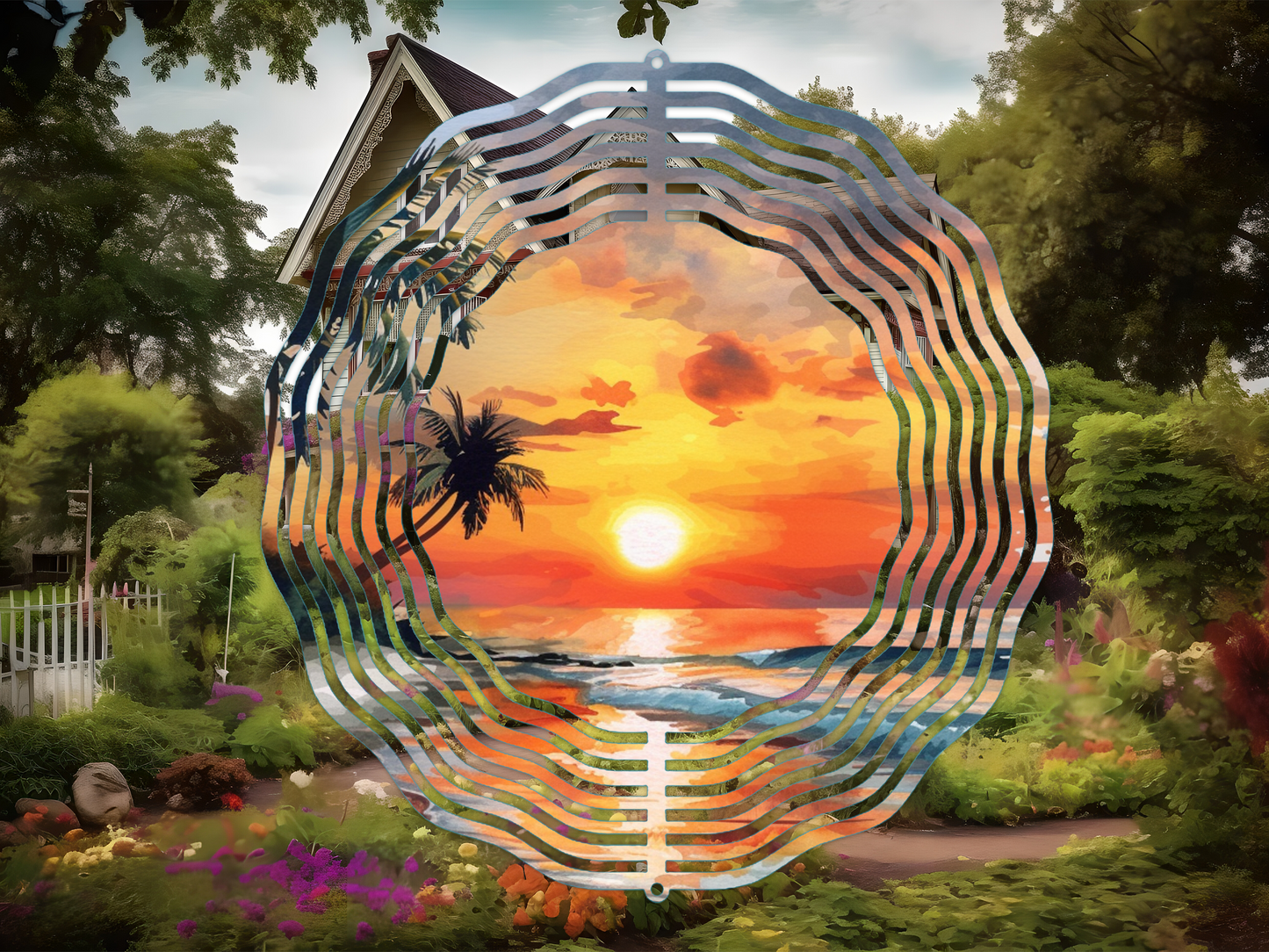 Watercolor Beach 1 Wind Spinner