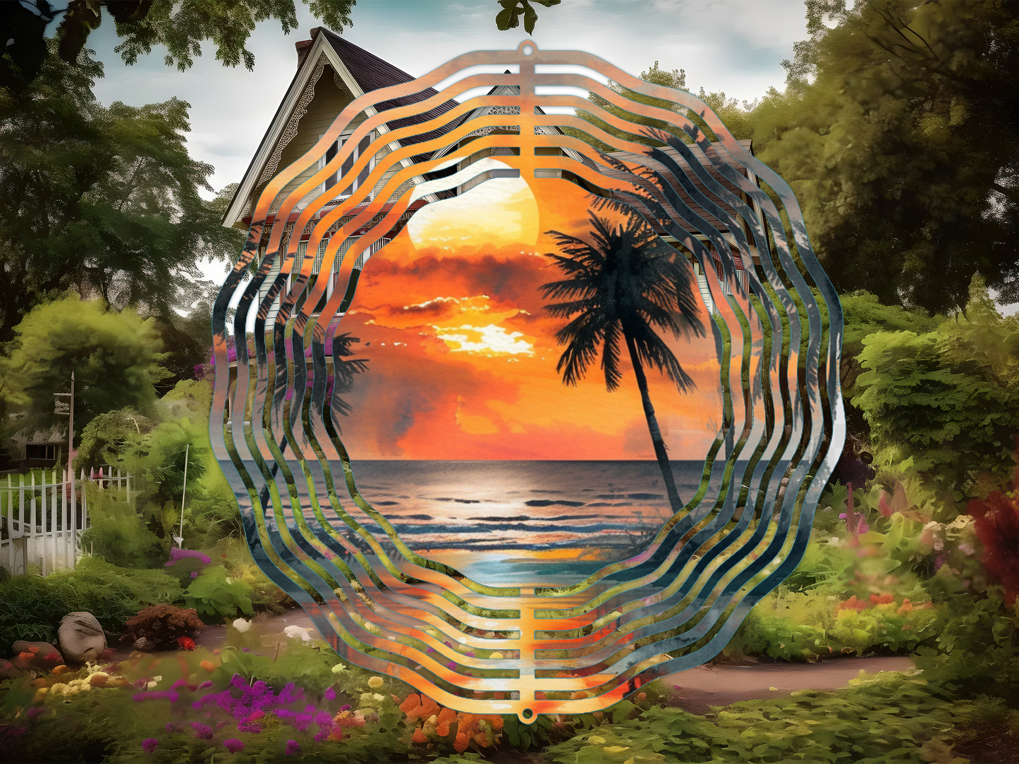 Watercolor Beach 3 Wind Spinner