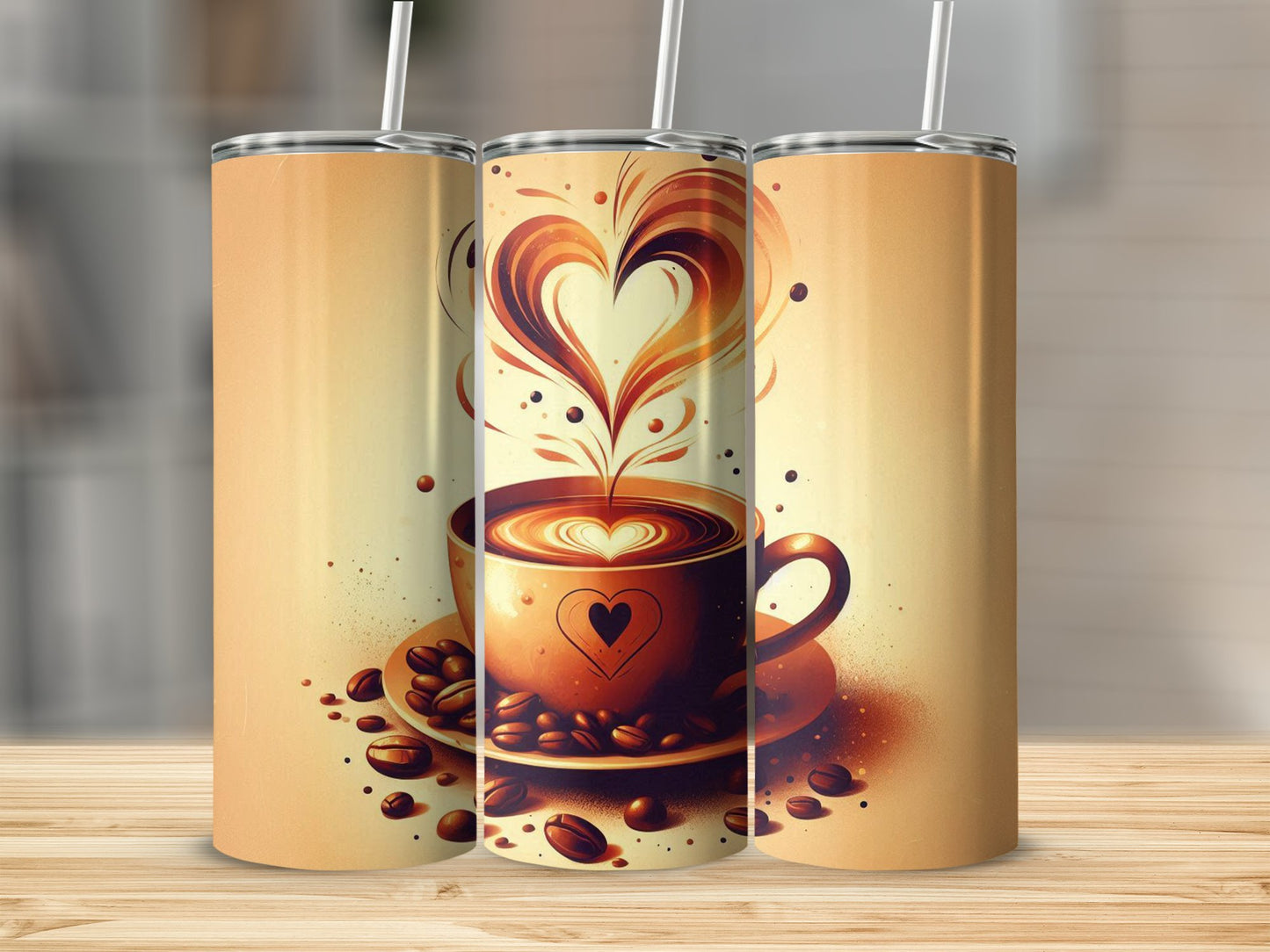 Artistic Coffee Design Tall Insulated Tumbler product