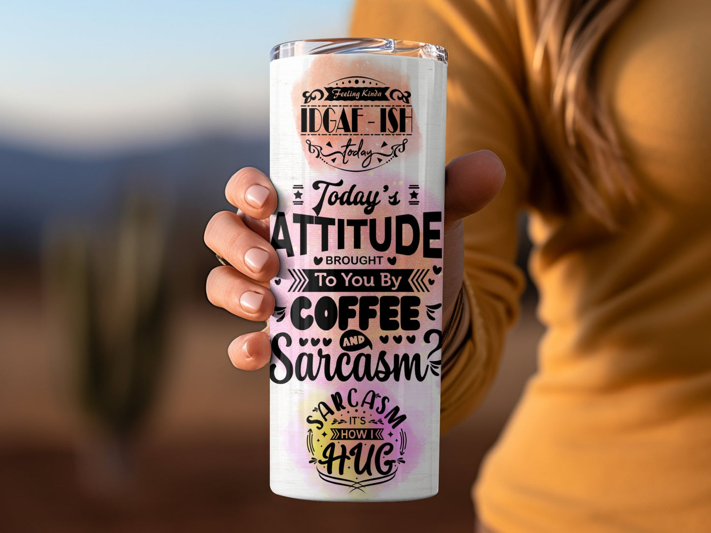Attitude Brought to You by Coffee and Sarcasm Tumbler product type