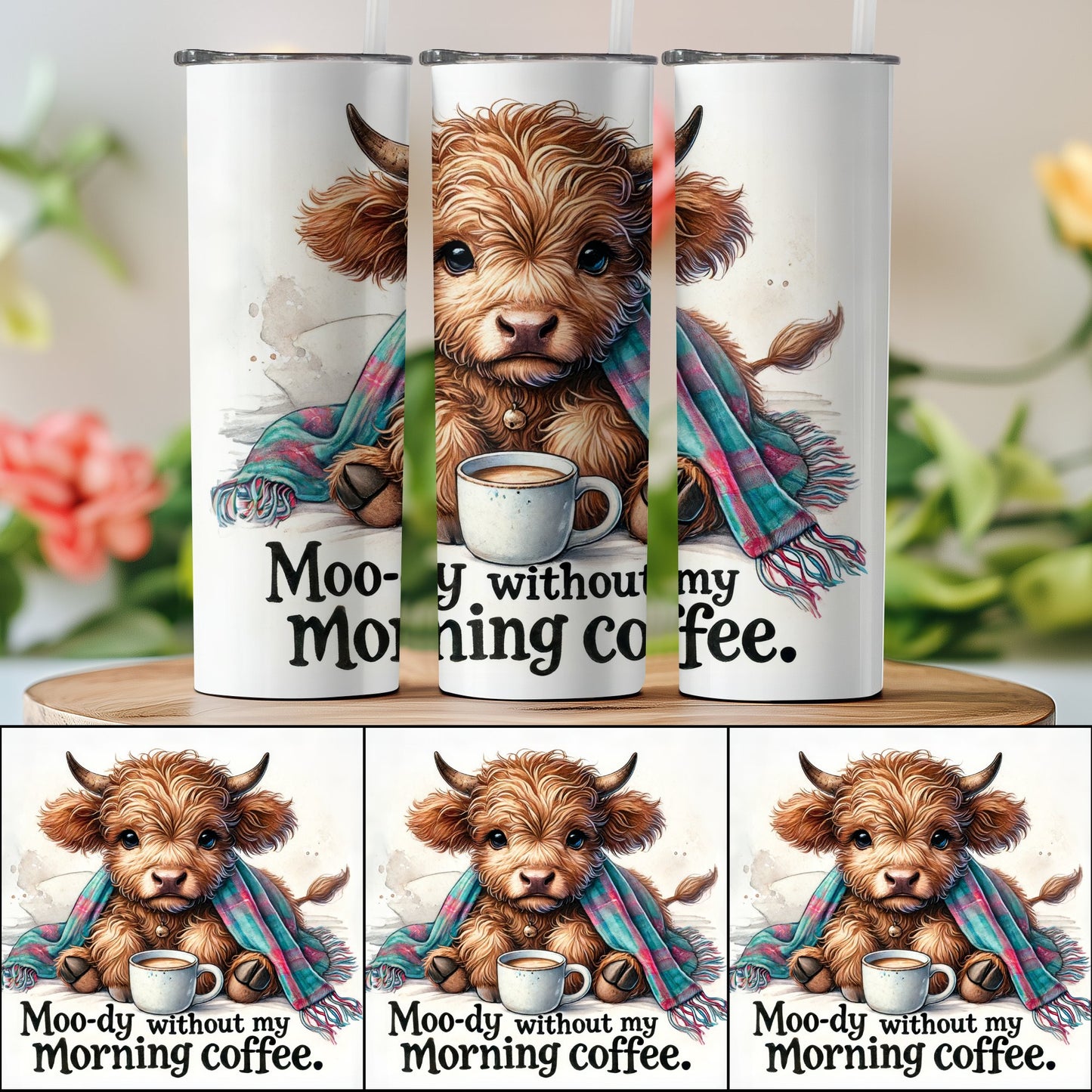 Moo-dy without my Morning coffee tumbler product