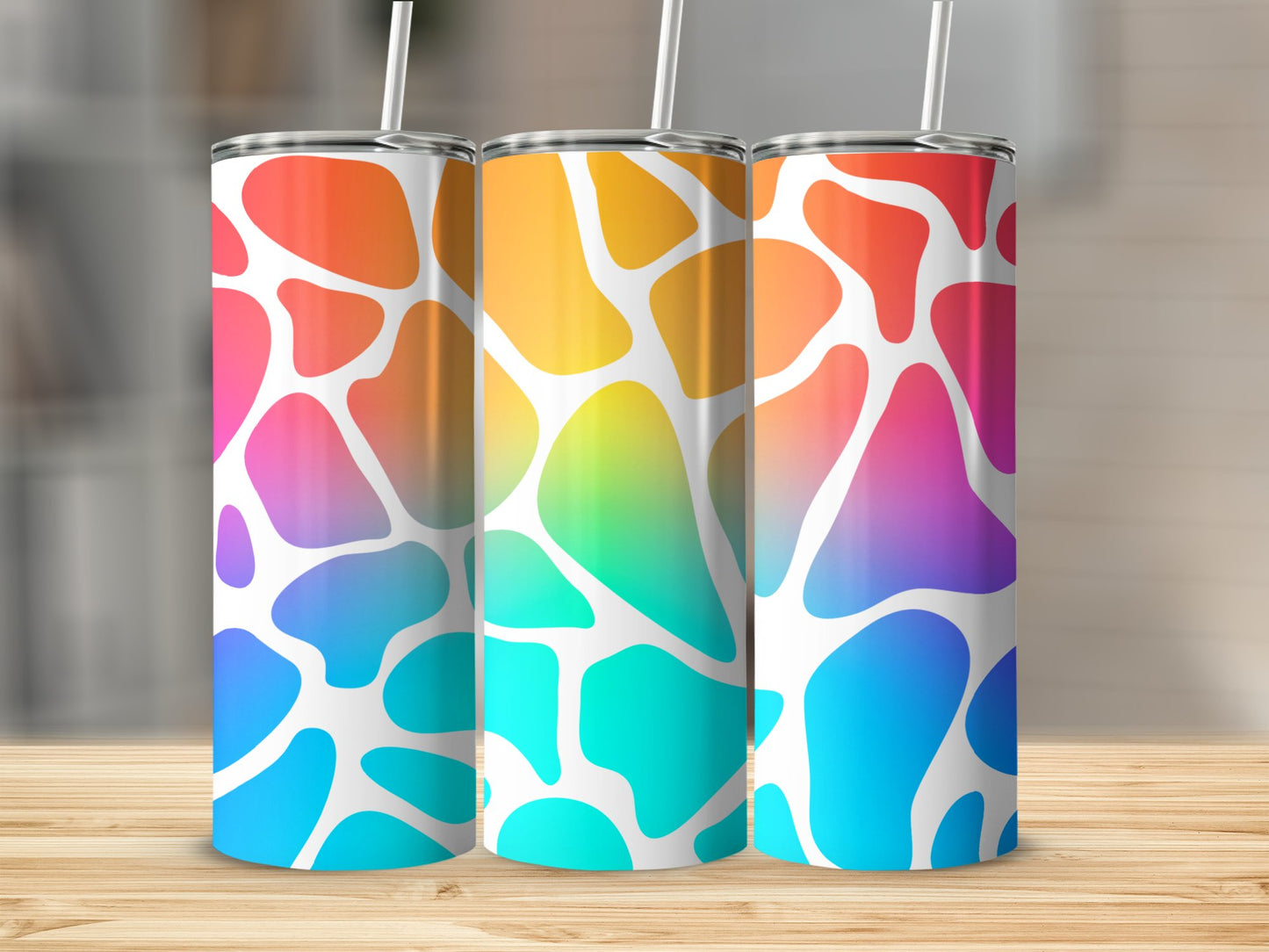 Colorful Abstract Giraffe Print Tumbler product