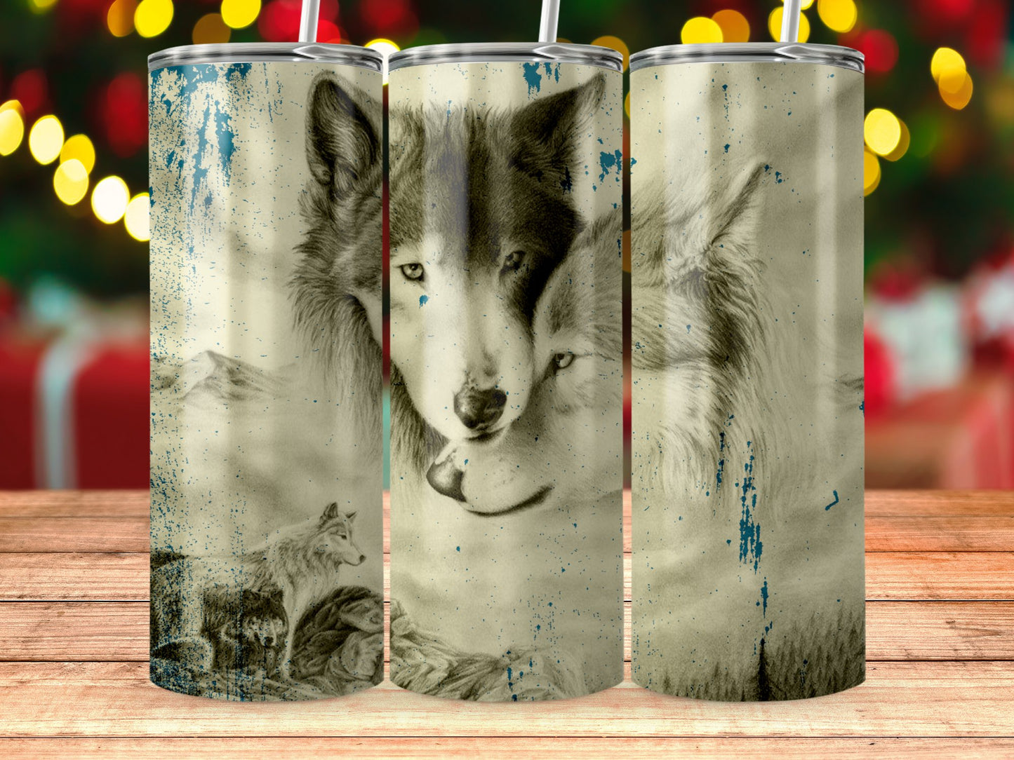 Wolf Illustration Design Tumbler Custom Lifestyle product