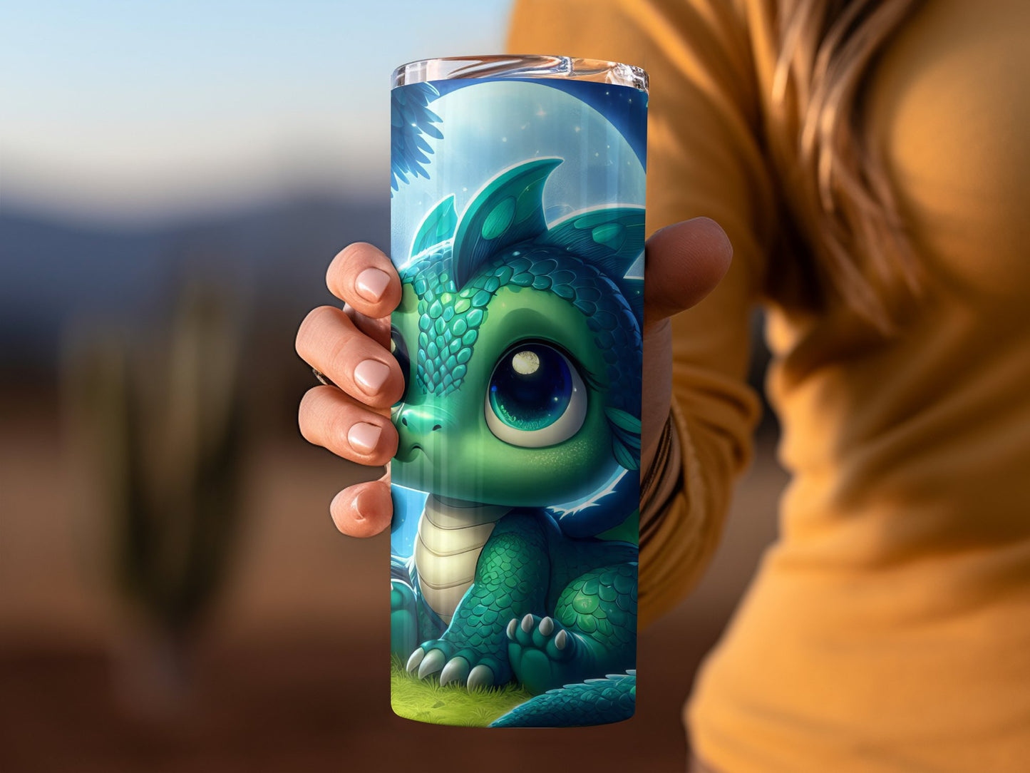 Adorable Baby Dragon Artwork on Drinkware Product