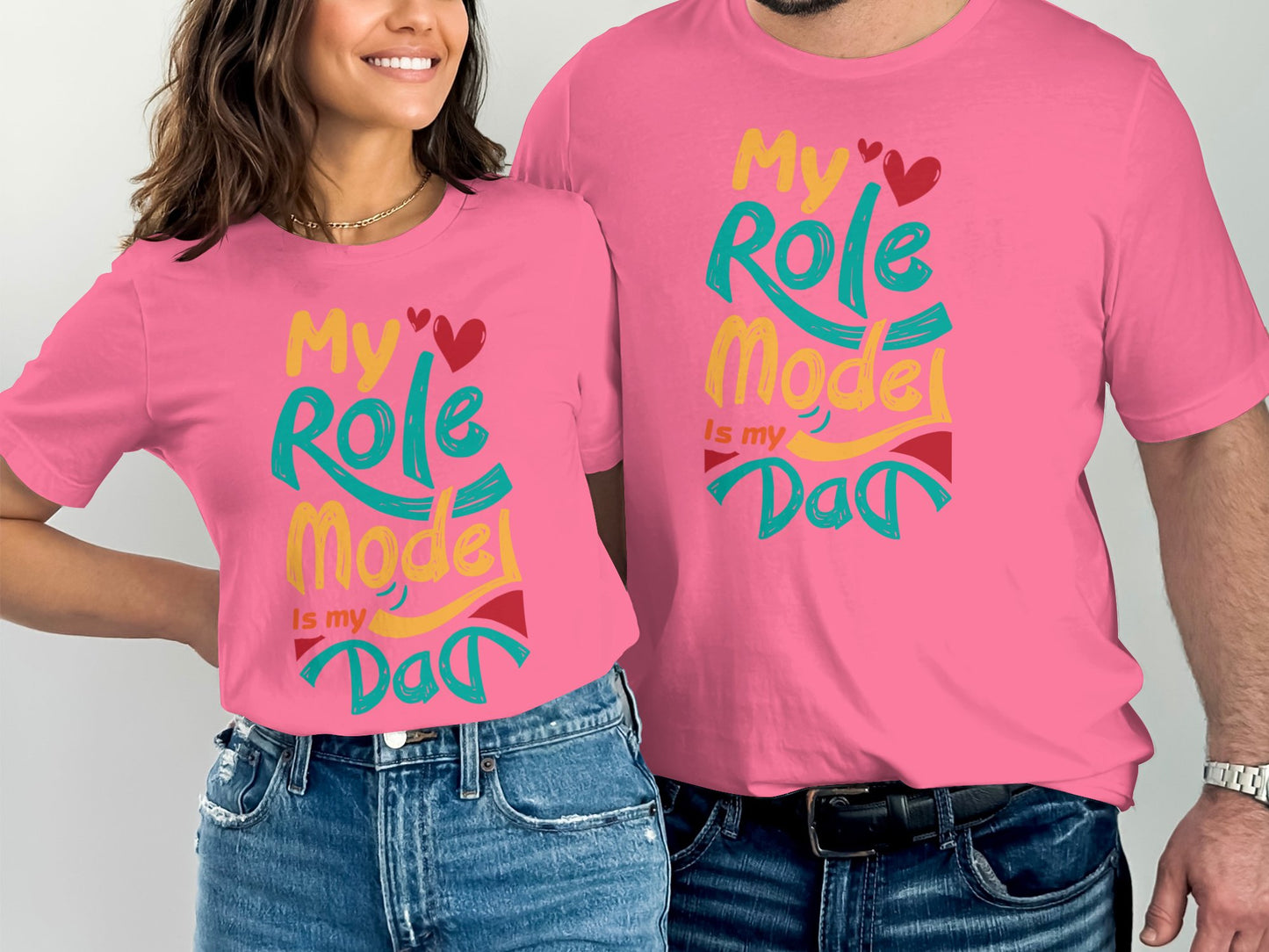 My Role Model Is My Dad Graphic Tee Shirt product type