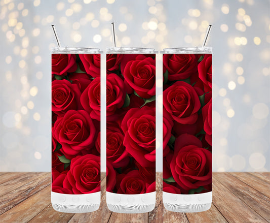 Elegant Red Rose Design Tumbler Cup Vacuum Insulated product type