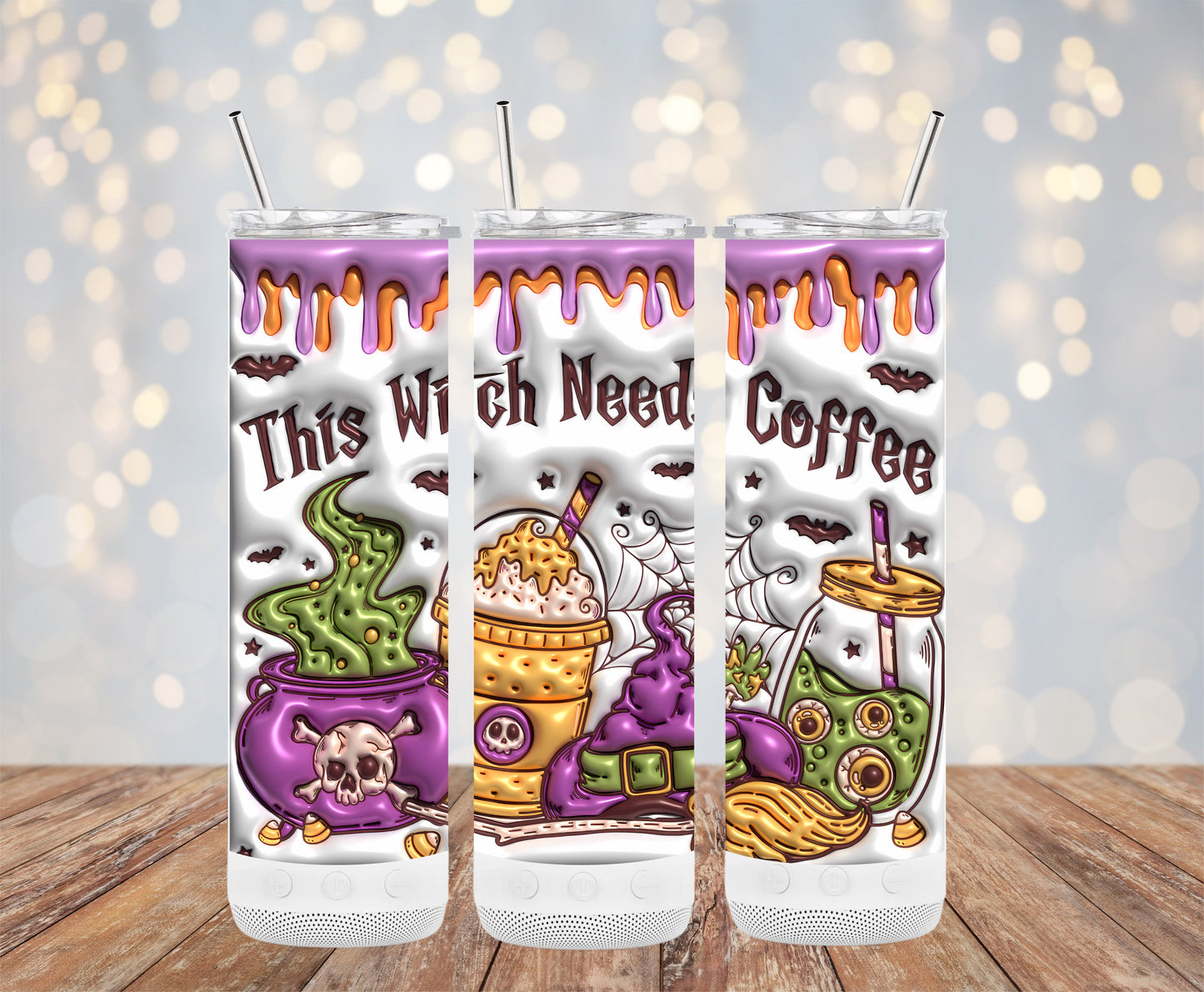 This Witch Needs Coffee Halloween Tumbler product