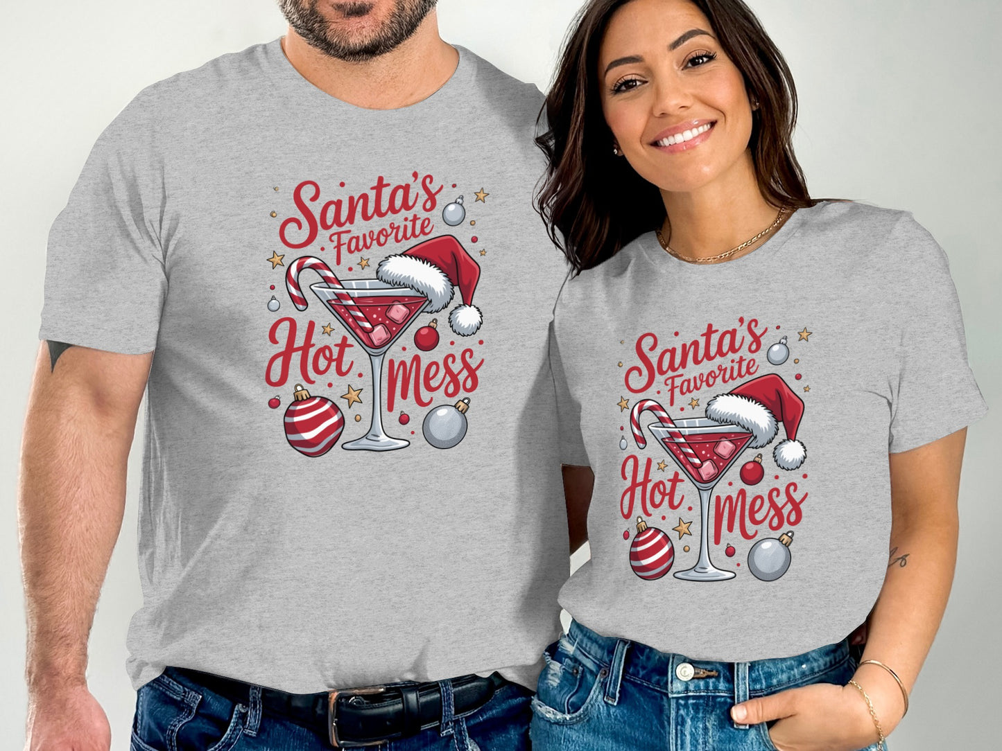 Santa's Favorite Hot Mess Funny Christmas Shirt
