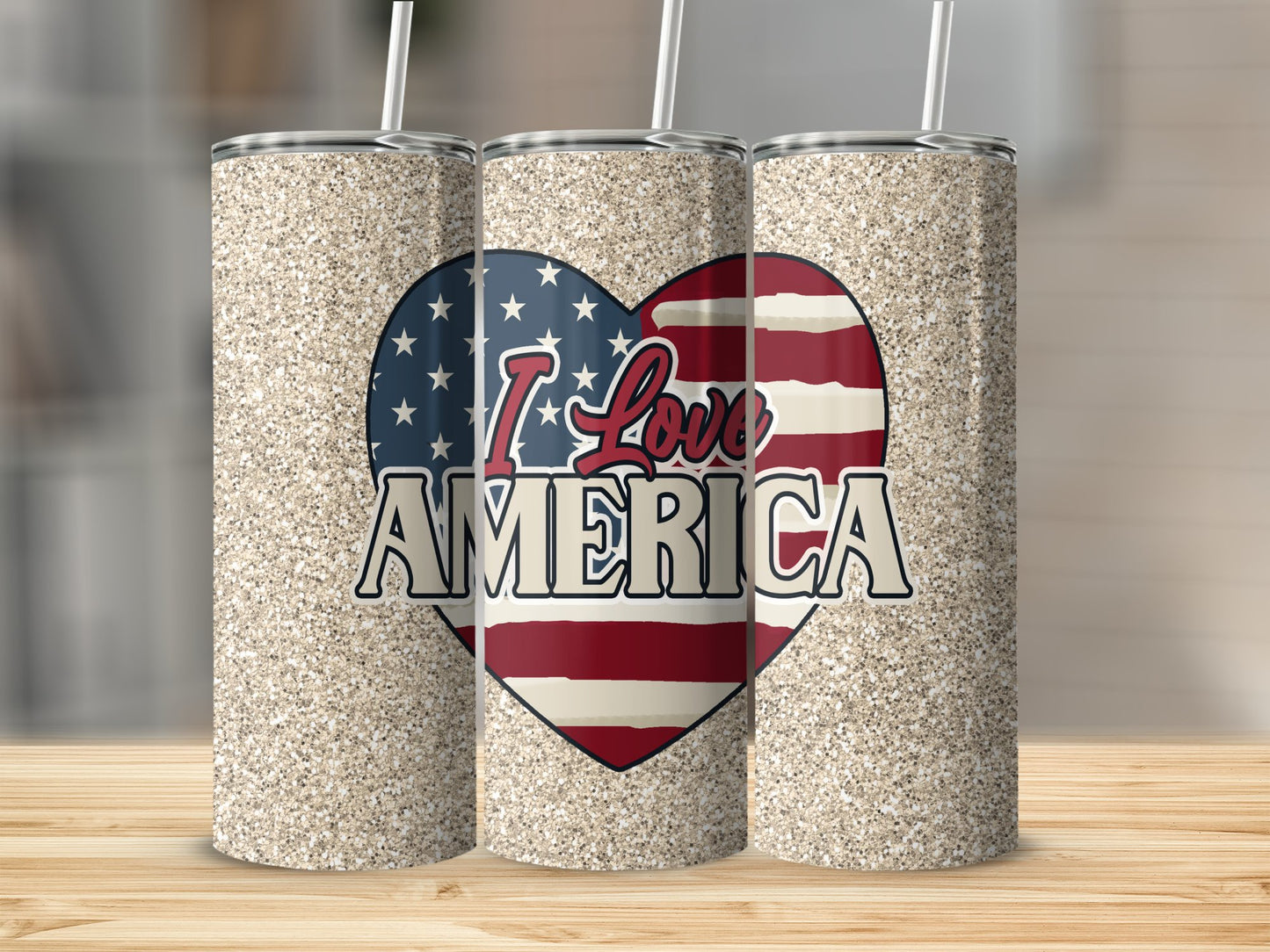 I Love America Heart Flag Design Tumbler product type