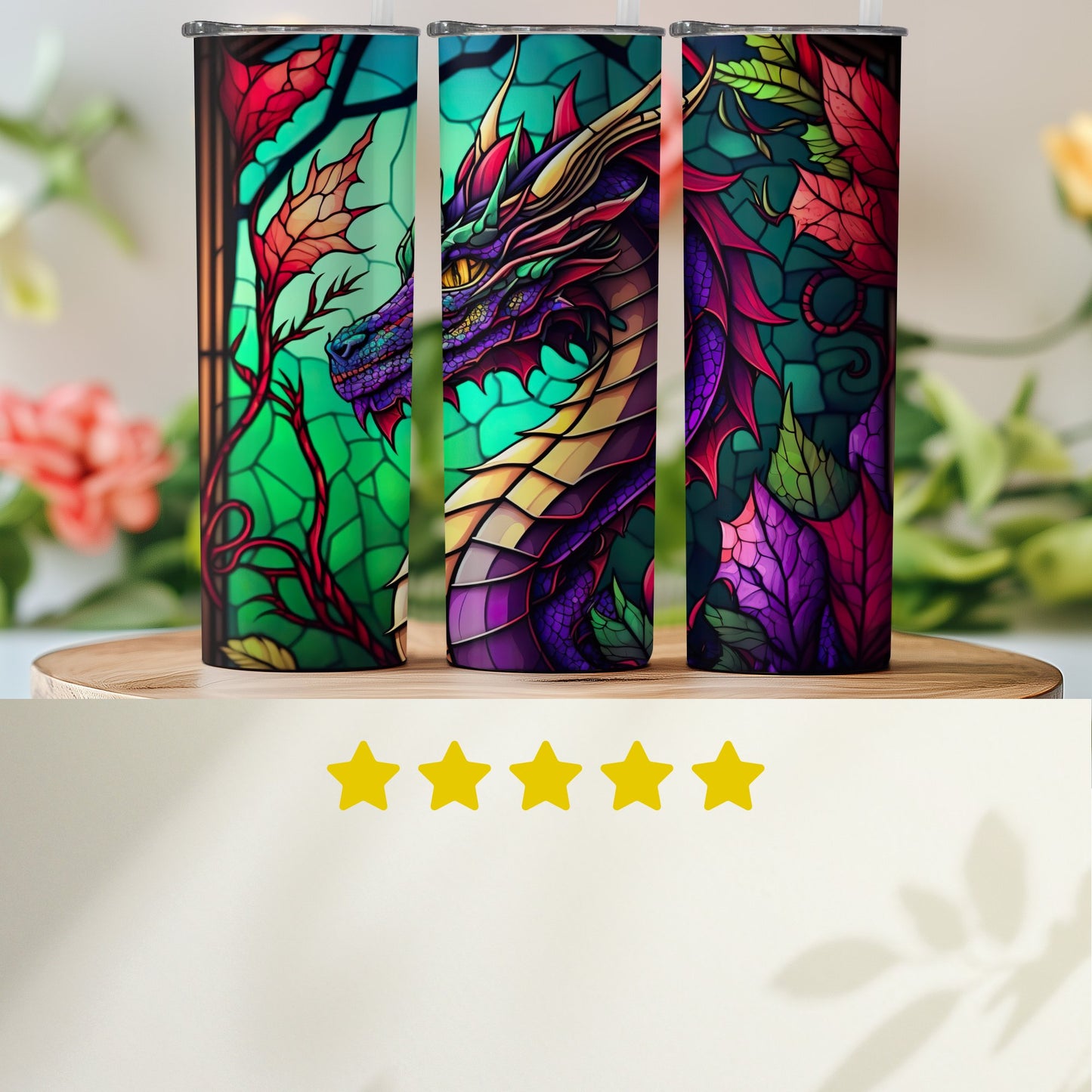 Vibrant Dragon Design Tall Drinkware Product