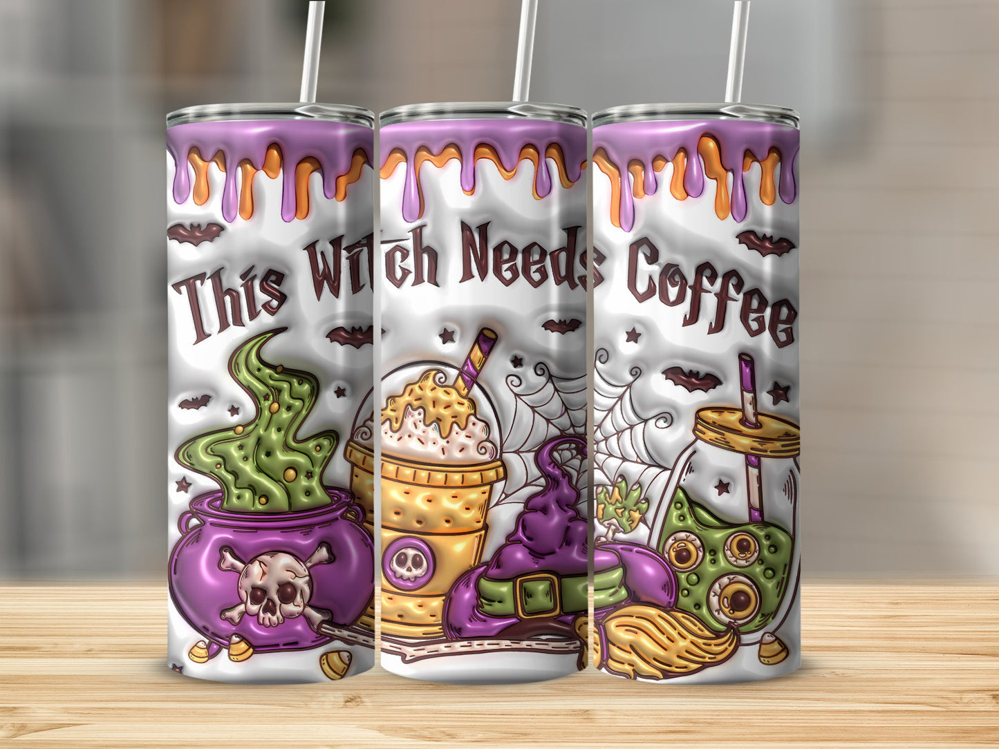 This Witch Needs Coffee Halloween Tumbler product