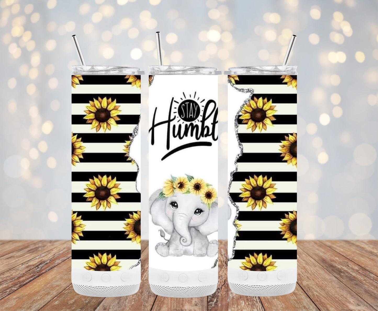 Stay Humble Sunflower Elephant Themed Tumbler product